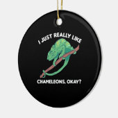 Ich mag Chamäleons sehr Niedlich Keramik Ornament (Links)