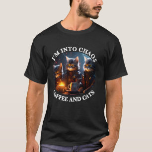 Ich mag chaotischen Kaffee und Katzen lustig alber T-Shirt