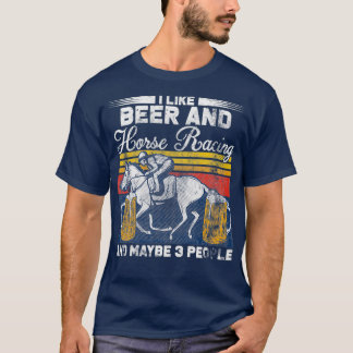 Ich mag Cooles Bier- und Pferderennen T-Shirt