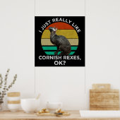 Ich mag Cornish Rex Katzen einfach wirklich gerne, Poster (Küche)