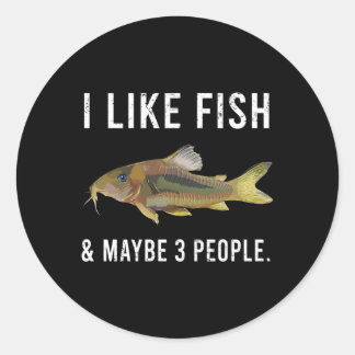 Ich mag Corydoras Fisch und vielleicht 3 Leute Runder Aufkleber