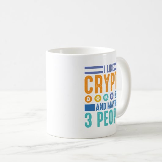 Ich mag Crypto und vielleicht 3 Leute, Crypto Love Kaffeetasse (VorderseiteRechts)