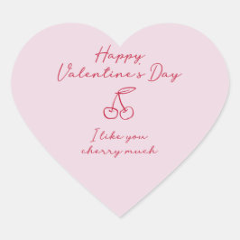 Ich mag, dass du viel Valentinstag kirschst Pink Herz-Aufkleber