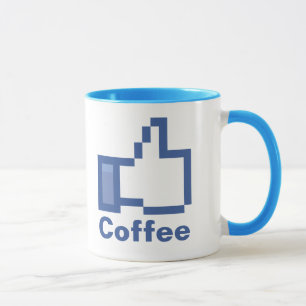 Ich mag Daumen des Kaffees FB Facebook herauf Tasse