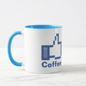 Ich mag Daumen des Kaffees FB Facebook herauf Tasse (Links)