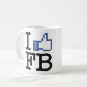 Ich mag Daumen FB Facebook herauf Tasse (Vorderseite Links)