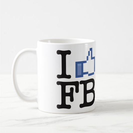Ich mag Daumen FB Facebook herauf Tasse (Links)