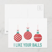 Ich mag deine Bälle Postkarte (Vorne/Hinten)