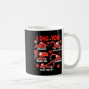 Ich mag deine Baustellen-LKWs Valentinstag Jungen Kaffeetasse