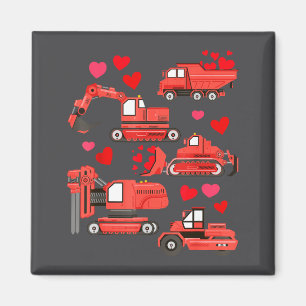 Ich mag deine Baustellen-LKWs Valentinstag Jungen Magnet