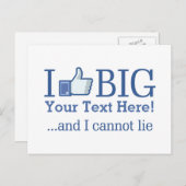 Ich mag deinen Text ganz einfach Personalisiert Postkarte (Vorne/Hinten)