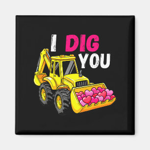 Ich mag dich Bagger Bau Valentin Herz D Magnet