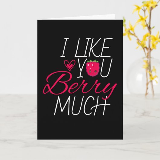 Ich mag dich Berry Much Fruchtsäfte Himbeere Karte (Gelbe Blume)