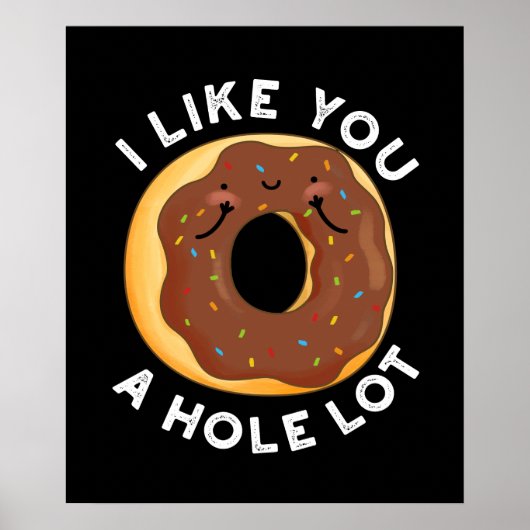 Ich mag dich ein Loch viel lustig Donut Puck Dark Poster (Vorne)