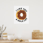 Ich mag dich ein sehr lustiger Donut-Puff Poster (Küche)