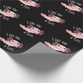 Ich mag dich ein wenig lustig Axolotl Puck Dark BG Geschenkpapier (Ecke)