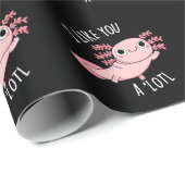 Ich mag dich ein wenig lustig Axolotl Puck Dark BG Geschenkpapier (Rolleneckpunkt)