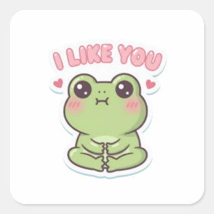 Ich mag dich Frosch Aufkleber Süßer schüchterner F