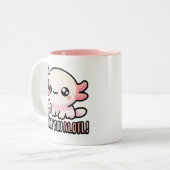 Ich mag dich gerne. Niedlicher Axolotl-Liebe-Puffe Zweifarbige Tasse (Vorderseite Links)