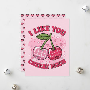 Ich mag dich Kirsche sehr süß Retro Valentinstag Feiertagskarte