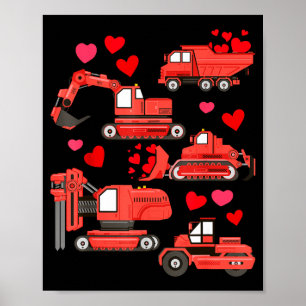 Ich mag dich Konstruktions-LKW Valentinstag Jungen Poster