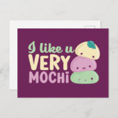 Ich mag dich sehr Mochi Kawaii Funny Valentine's D Postkarte (Vorne/Hinten)