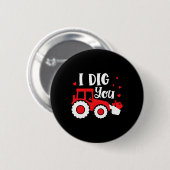 Ich mag dich Traktor Bau Herz Liebende Valent Button (Vorne & Hinten)