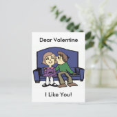 Ich mag dich Valentine Feiertagspostkarte (Stehend Vorderseite)