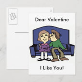 Ich mag dich Valentine Feiertagspostkarte (Vorne/Hinten)