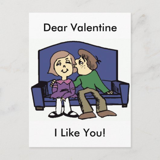 Ich mag dich Valentine Feiertagspostkarte (Vorderseite)