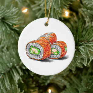 Ich mag die Art, wie Sie Roll Funny Sushi Puff Wei Keramik Ornament