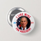 Ich mag die Mike für den Präsidenten 2020 Button (Vorne & Hinten)