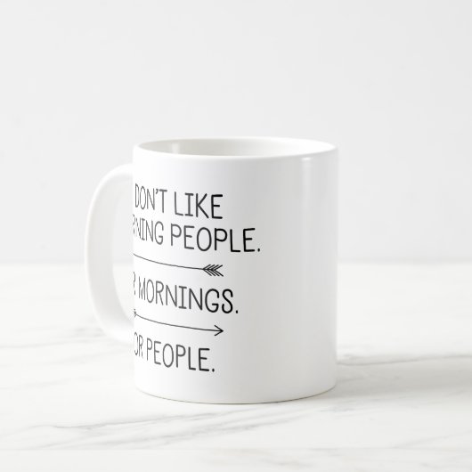 Ich mag die Morgenmenschen nicht.. Kaffeetasse (Vorderseite Links)