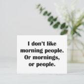 Ich mag die Morgenmenschen nicht. Oder Morgens ode Postkarte (Stehend Vorderseite)