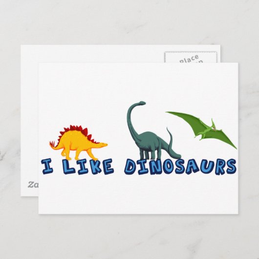 Ich mag Dinosaurier Postkarte (Vorne/Hinten)