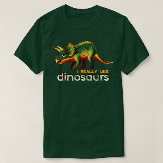 Ich mag Dinosaurier wirklich T-Shirt (Design vorne)