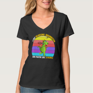 Ich mag Dragons Badminton vielleicht 3 Leute Kinde T-Shirt