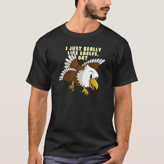 Ich mag Eagles Kids Niedlichen Adler T-Shirt (Vorderseite)