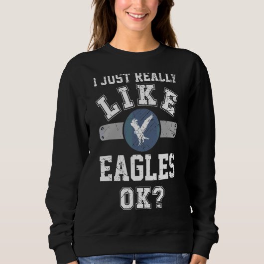 Ich mag Eagles Ok Eagle Men Athletic s Sweatshirt (Vorderseite)