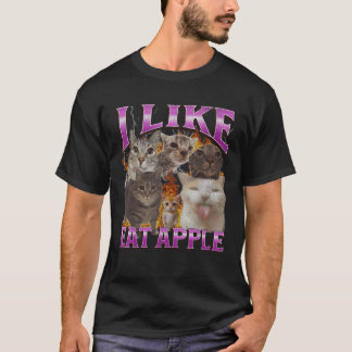 Ich mag Eat Apple Funny Cat Meme Bootleg Graphic f T-Shirt