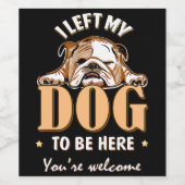 Ich mag einfach nur Bulldogge Lover Wein La Weinetikett (Einzelnes Label)