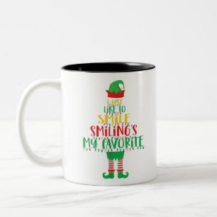 Ich mag einfach nur lächeln. Lächeln ist mein Lieb Zweifarbige Tasse