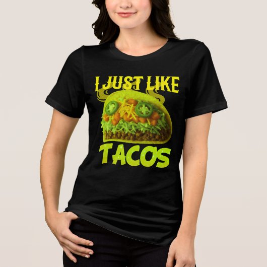 ich mag einfach nur Tacos Design Tri-Blend Shirt (Vorderseite)