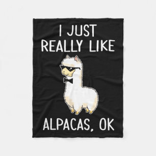 Ich mag einfach wirklich Alpakas, Ok_ Lama Alpaka Fleecedecke
