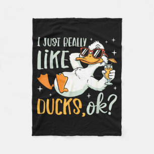 Ich mag einfach wirklich Enten Ok Lustiger Tierlie Fleecedecke