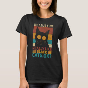 Ich mag einfach wirklich schwarze Katzen ok Junge T-Shirt