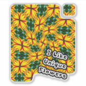 Ich mag einzigartige Blume Aufkleber (Vorderseite)