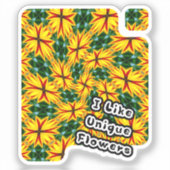 Ich mag einzigartige Blume Aufkleber (Vorderseite)