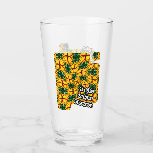 Ich mag einzigartige Blume Glas (Rückseite)