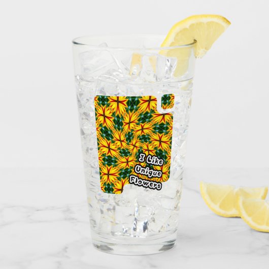 Ich mag einzigartige Blume Glas (Rückseite Ice)